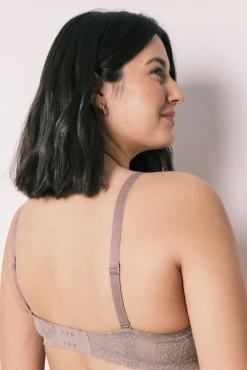 Soutien clássico em microfibra e renda bege BEAUTIFUL