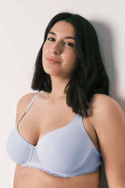 Soutien clássico em microfibra e renda azul BEAUTIFUL