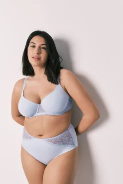 Soutien clássico em microfibra e renda azul BEAUTIFUL