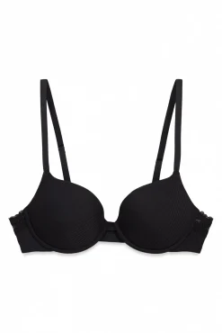 Soutien clássico às riscas em microfibra preto BEAUTIFUL