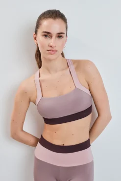 Soutien desportivo 4D Stretch color block rosa