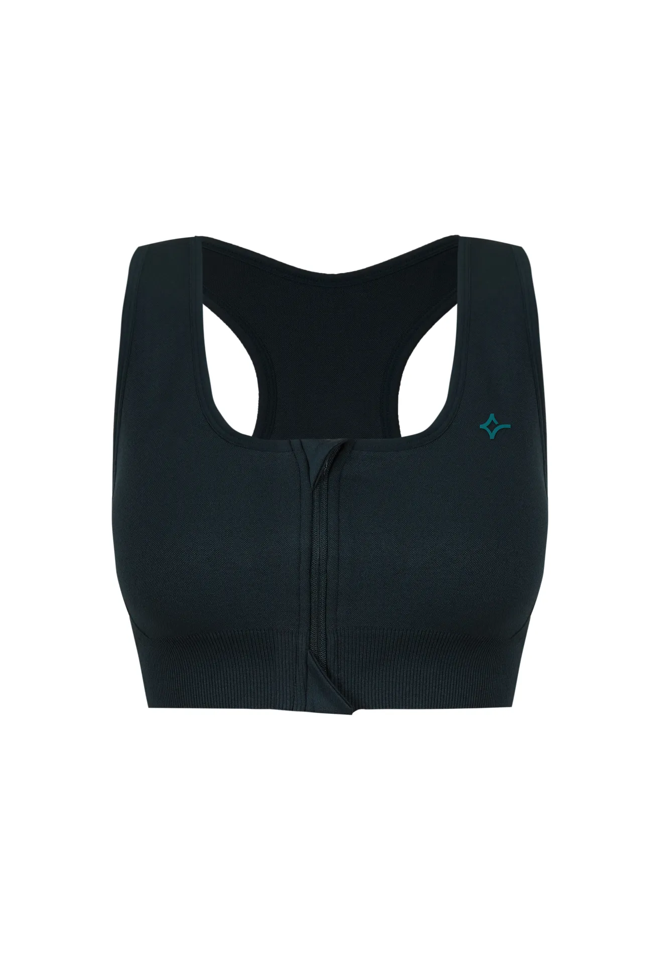 Soutien desportivo fecho-éclair central verde SEAMLESS FIT