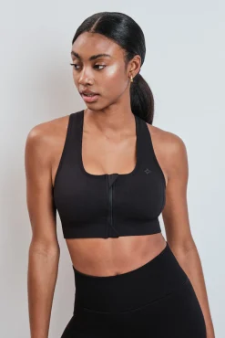 Soutien desportivo fecho-éclair central SEAMLESS FIT preto
