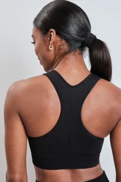 Soutien desportivo fecho-éclair central SEAMLESS FIT preto
