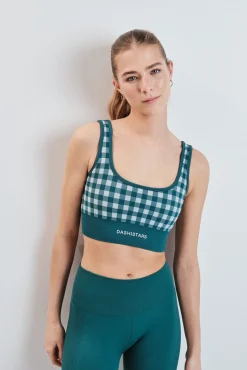 Soutien desportivo SEAMLESS COMFORT estampado vichy azul