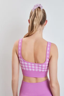 Soutien desportivo SEAMLESS COMFORT estampado vichy rosa