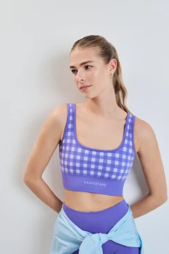 Soutien desportivo SEAMLESS COMFORT estampado vichy azul