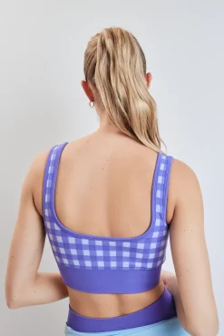 Soutien desportivo SEAMLESS COMFORT estampado vichy azul