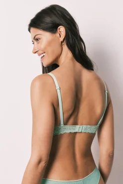 Soutien halter com enchimento em renda verde INTUITIVE