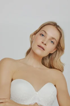 Soutien Ivette Bridal sem alças com push-up em branco