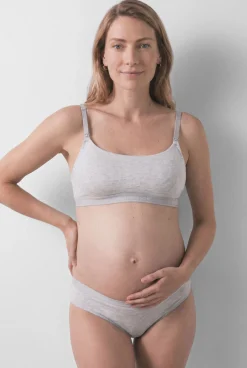 Soutien maternity em algodão canelado cinza