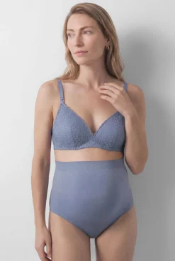 Soutien maternity triangular com enchimento em renda azul LOVELY
