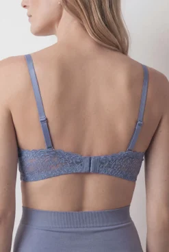 Soutien maternity triangular com enchimento em renda azul LOVELY