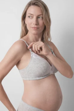 Soutien maternity triangular em algodão cinza CHARMING