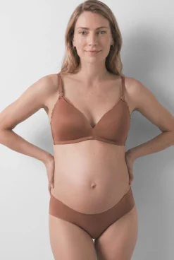 Soutien maternity triangular com enchimento marrom CHARMING