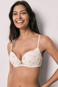 Soutien push up bordado flores GORGEOUS branco