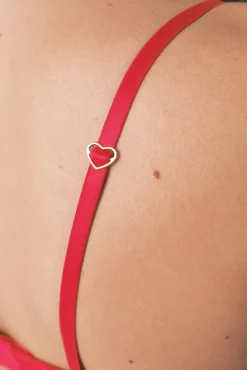 Soutien sem enchimento de renda vermelho PRETTY