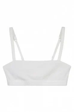 Soutien top canelado em algodão branco