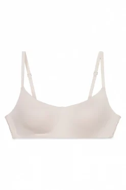 Soutien top com enchimento e renda rosa