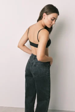 Soutien top horizontal em renda preto