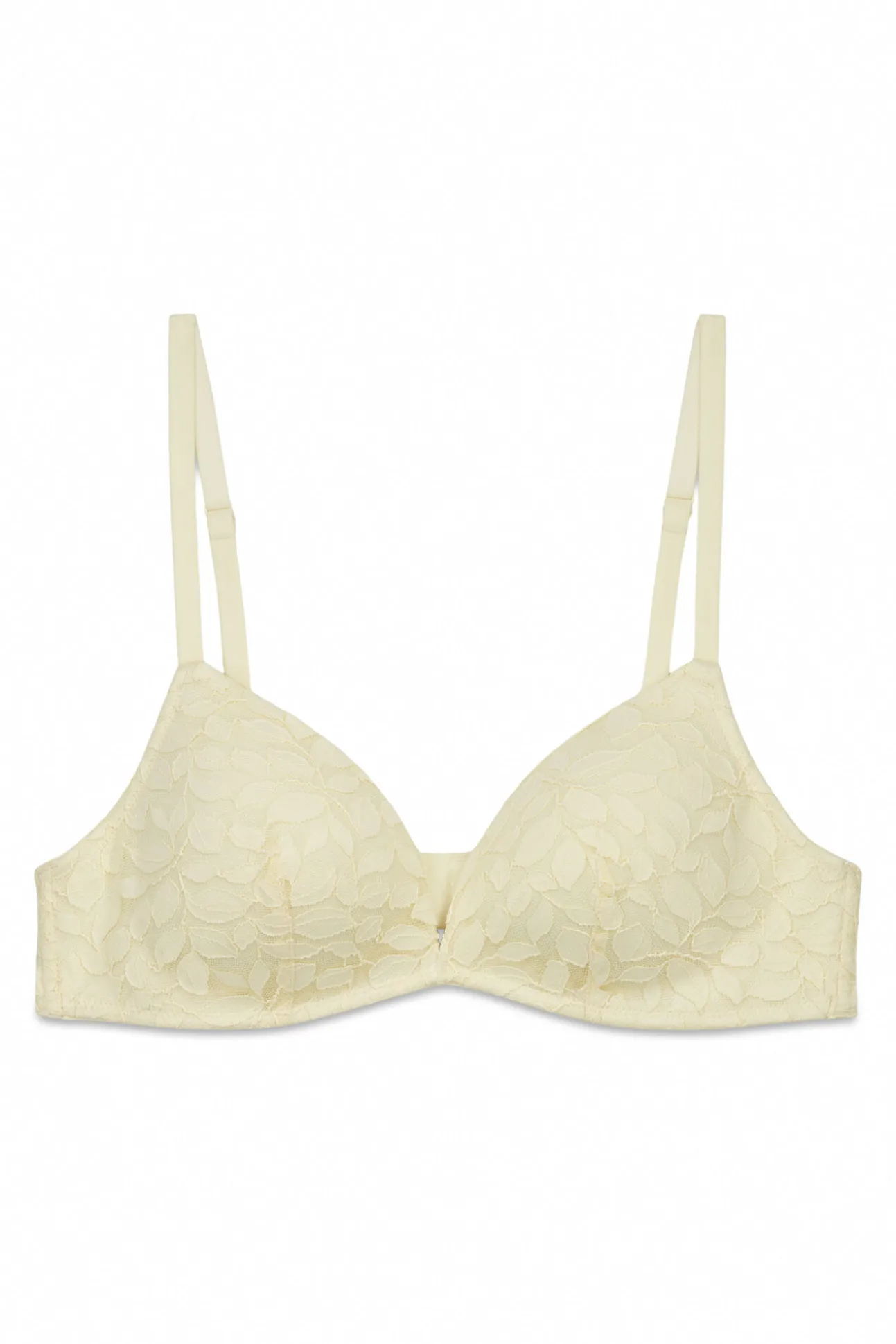 Soutien triangular CHARMING com enchimento em renda bege