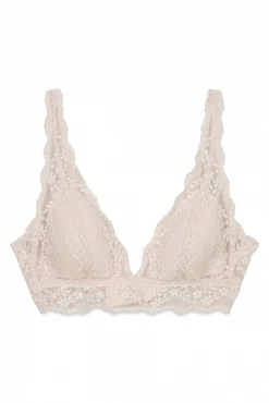 Soutien triangular com enchimento em renda rosa FANTASTIC