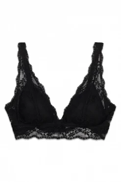 Soutien triangular com enchimento em renda preto FANTASTIC