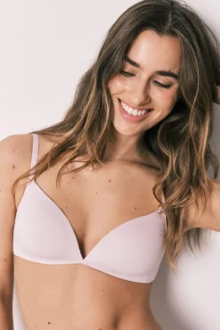 Soutien triangular em algodão rosa CHARMING
