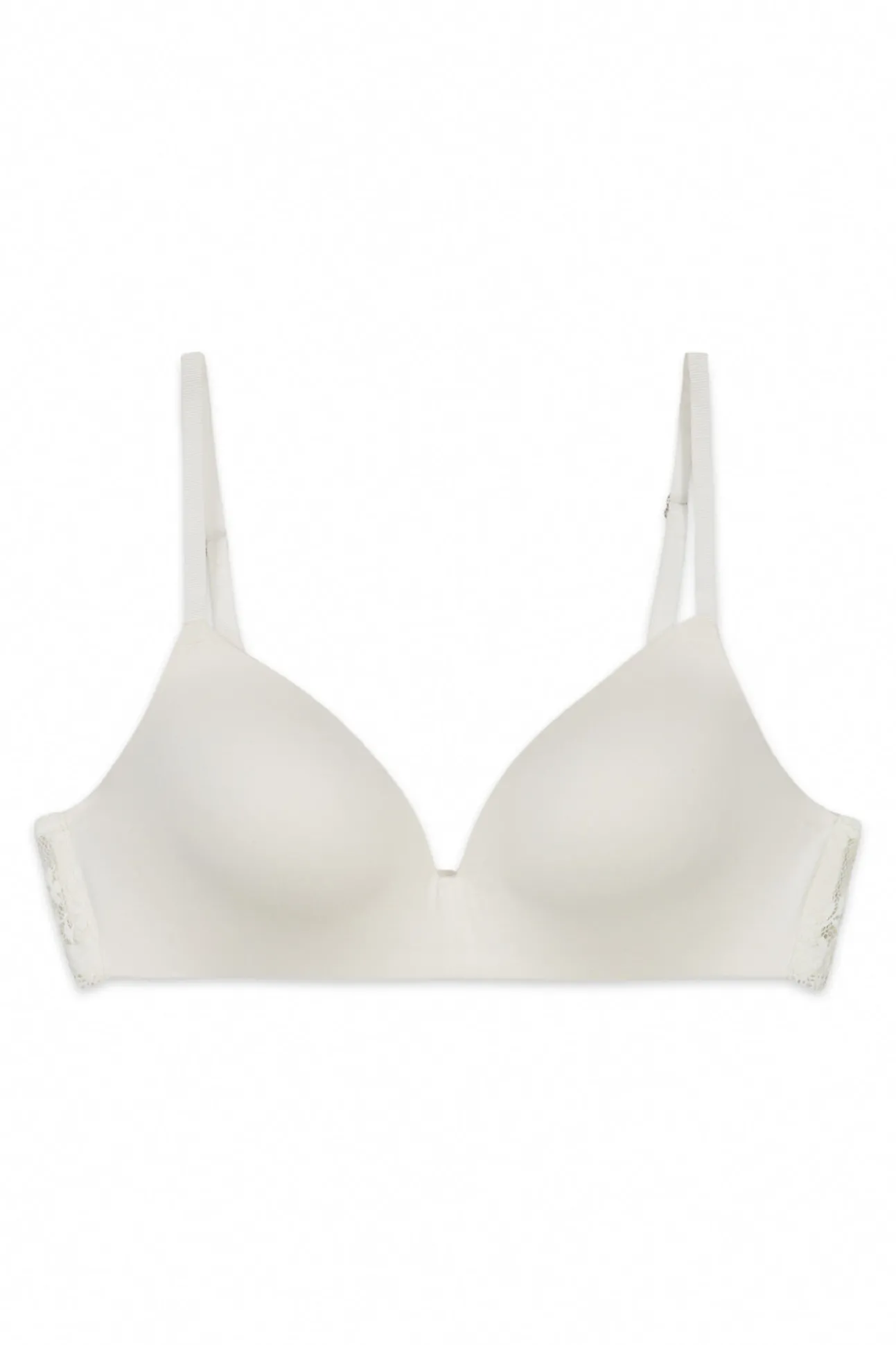 Soutien triangular em microfibra e renda branco CHARMING