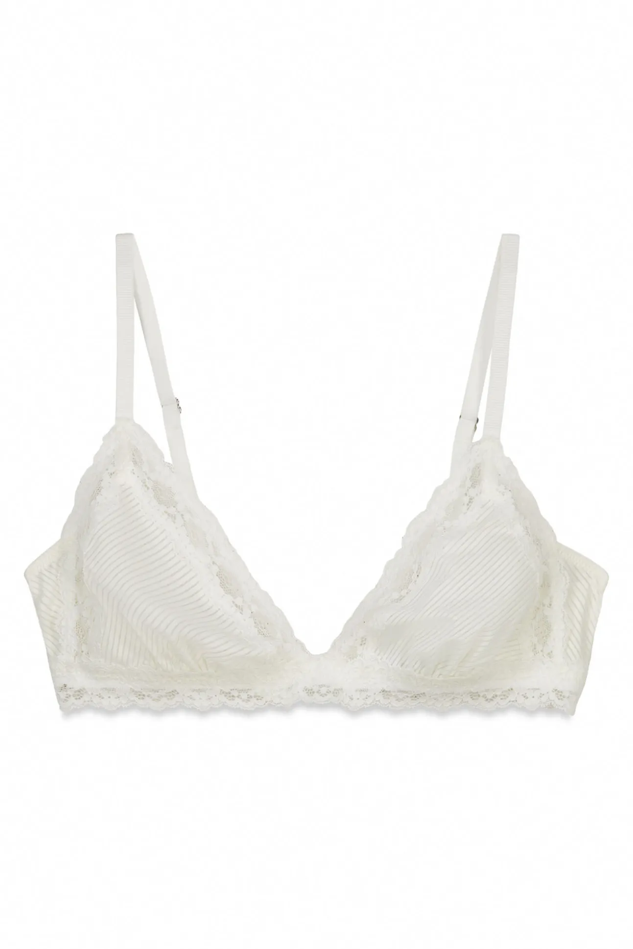 Soutien triangular em microfibra e renda branco NATURAL