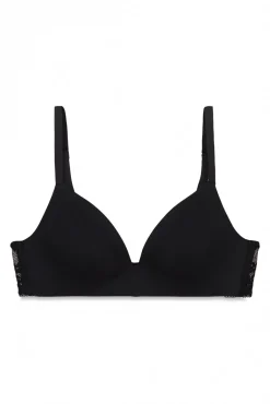 Soutien triangular em microfibra e renda preto CHARMING