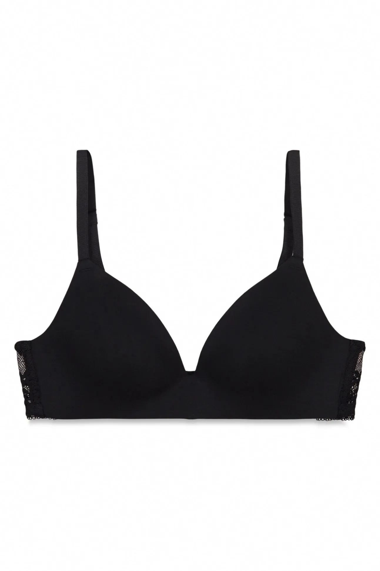 Soutien triangular em microfibra e renda preto CHARMING
