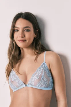 Soutien triangular em renda azul NATURAL