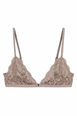 Soutien triangular em renda bege NATURAL