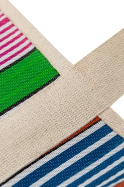 Stripe pattern bag - Green and purple