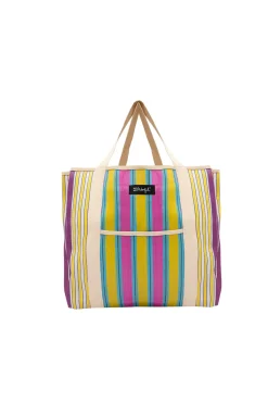 Stripe pattern bag - Yellow, blue and purple