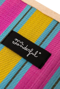 Stripe pattern bag - Yellow, blue and purple