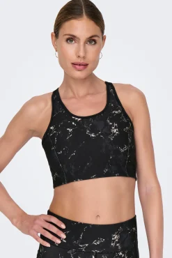 Sutiã esportivo reversível preto/ estampado
