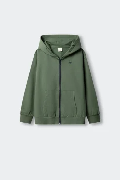 Sweatshirt básica aberta menino
