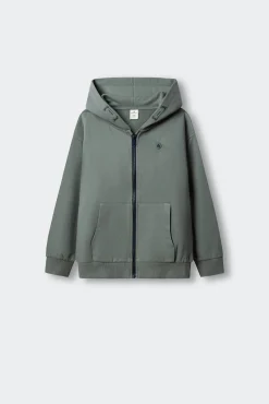 Sweatshirt básica aberta menino