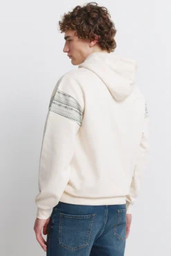 Sweatshirt com capuz e bolso étnico