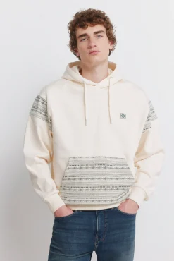 Sweatshirt com capuz e bolso étnico