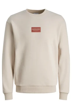Sweatshirt gola redonda em felpa