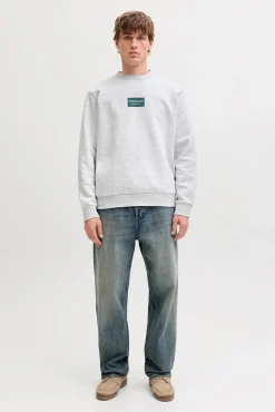 Sweatshirt gola redonda em felpa