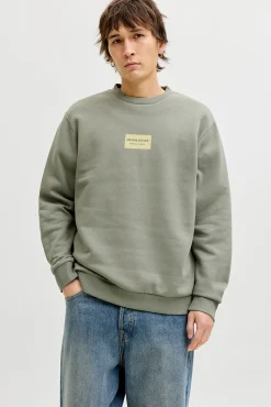 Sweatshirt gola redonda em felpa