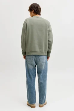 Sweatshirt gola redonda em felpa