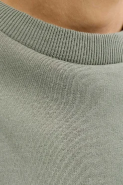 Sweatshirt gola redonda em felpa