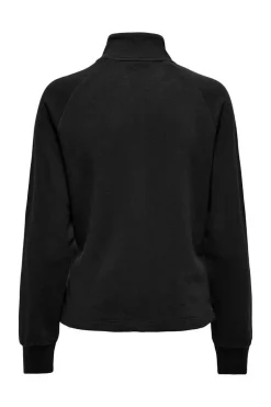 Sweatshirt básica com fecho-éclair