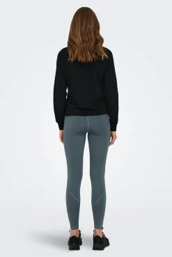 Sweatshirt básica com fecho-éclair