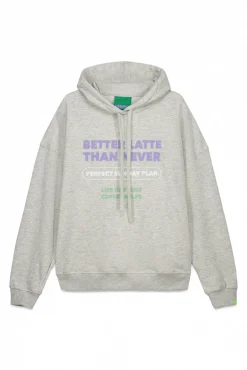 Sweatshirt capuz em felpa de algodão cinzento